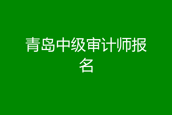 青岛中级审计师报名