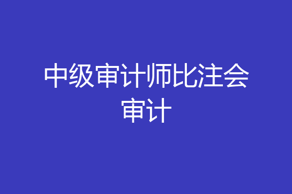 中级审计师比注会审计