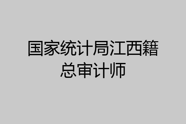 国家统计局江西籍总审计师