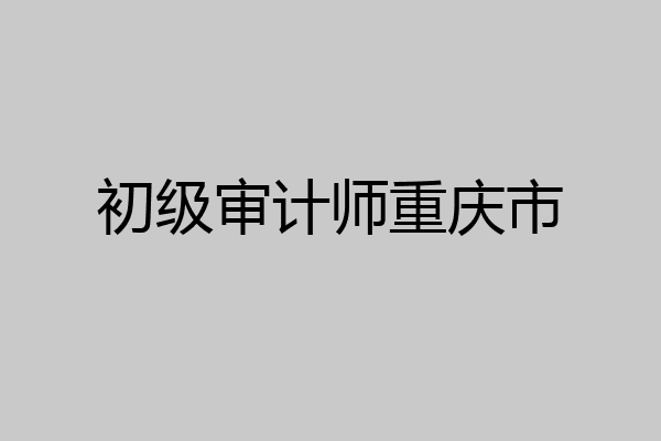 初级审计师重庆市