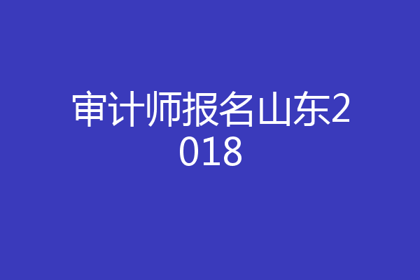 审计师报名山东2018