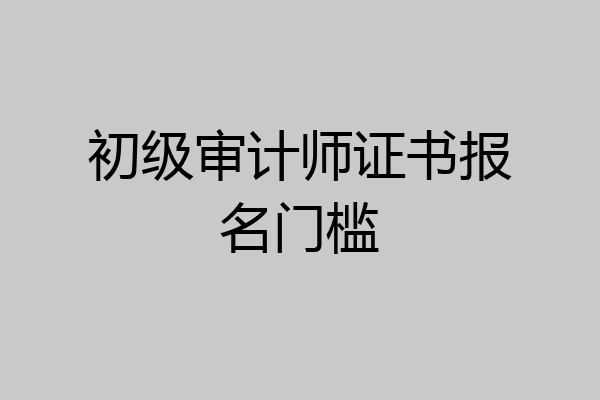 初级审计师证书报名门槛