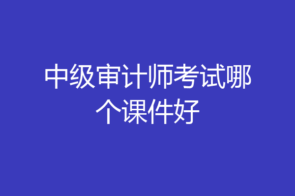 中级审计师考试哪个课件好