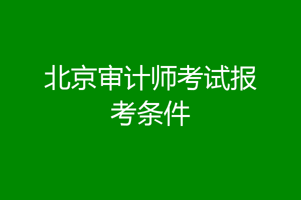 北京审计师考试报考条件