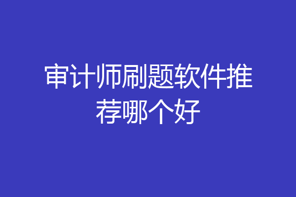 审计师刷题软件推荐哪个好