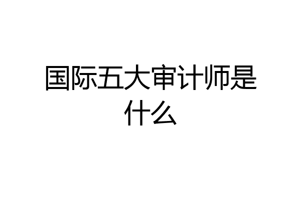 国际五大审计师是什么