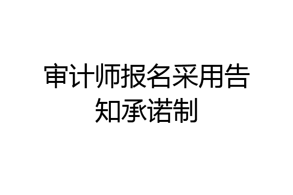 审计师报名采用告知承诺制