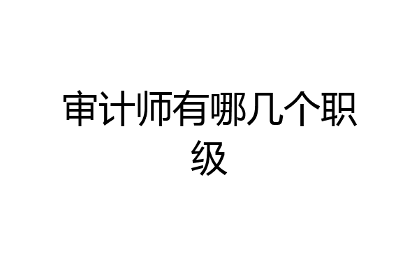 审计师有哪几个职级