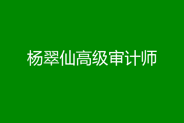 杨翠仙高级审计师