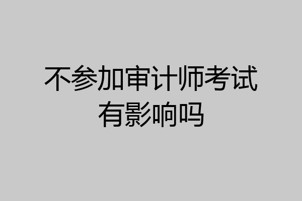 不参加审计师考试有影响吗