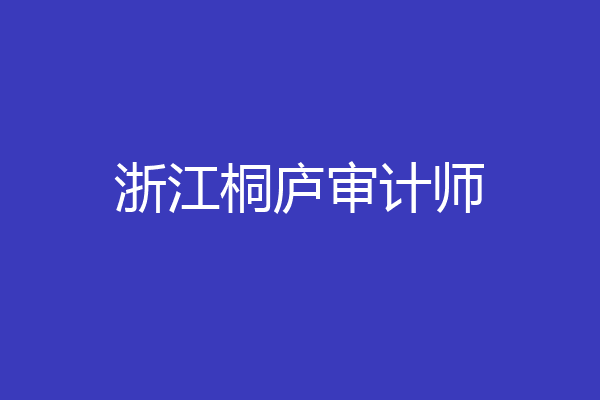 浙江桐庐审计师