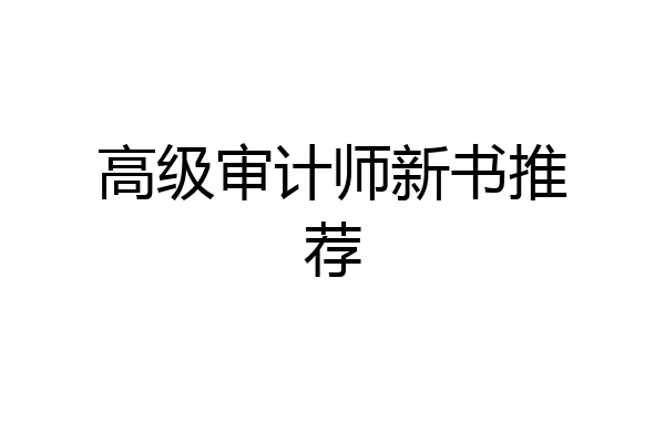 高级审计师新书推荐