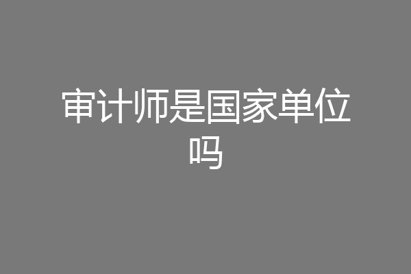 审计师是国家单位吗