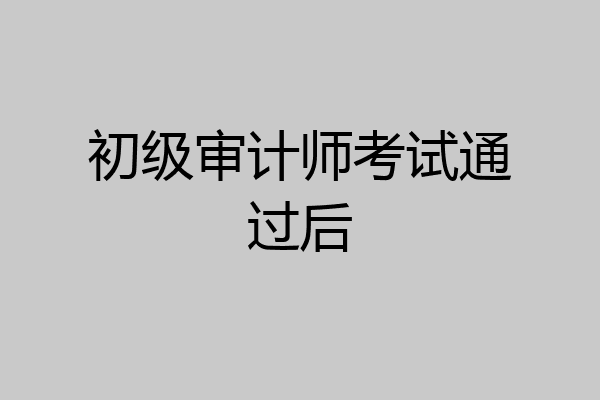 初级审计师考试通过后