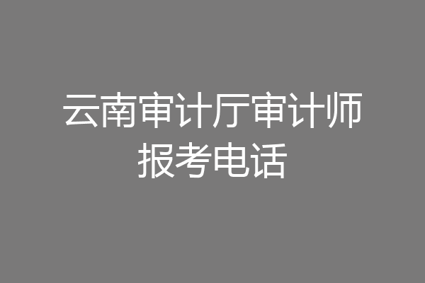 云南审计厅审计师报考电话