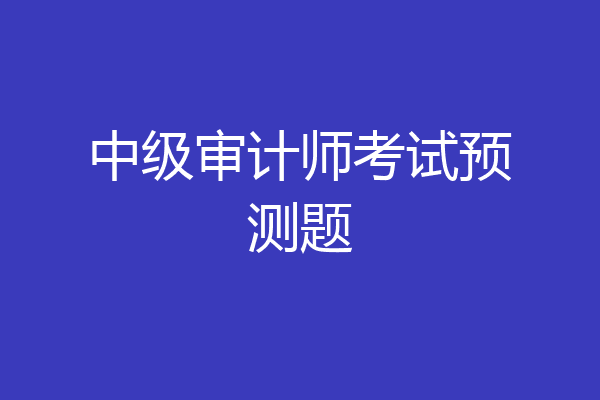 中级审计师考试预测题