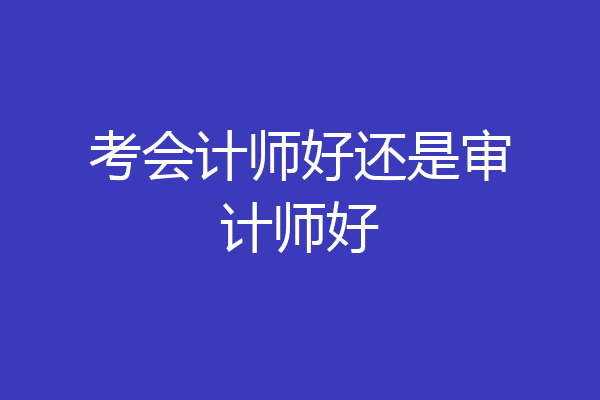 考会计师好还是审计师好