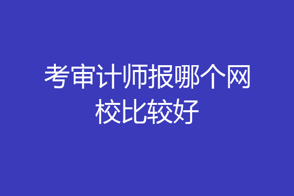 考审计师报哪个网校比较好