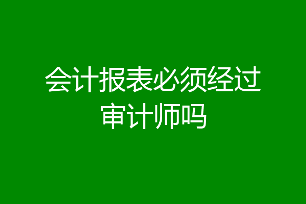 会计报表必须经过审计师吗