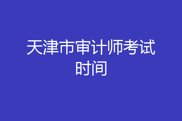 天津市审计师考试时间