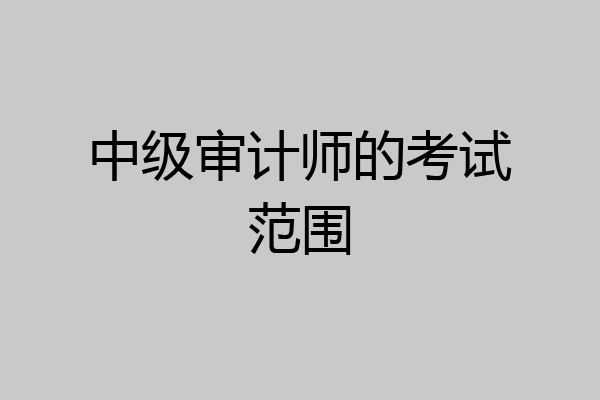 中级审计师的考试范围