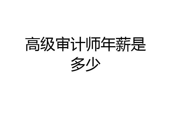 高级审计师年薪是多少