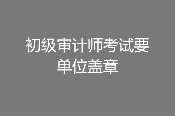 初级审计师考试要单位盖章