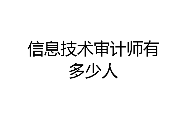 信息技术审计师有多少人