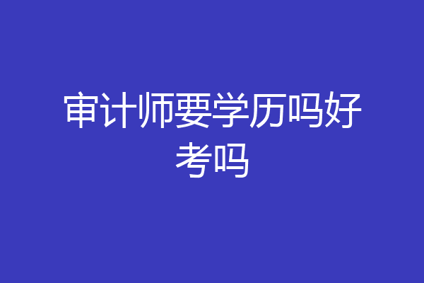 审计师要学历吗好考吗