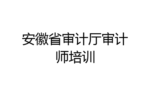 安徽省审计厅审计师培训