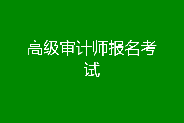 高级审计师报名考试