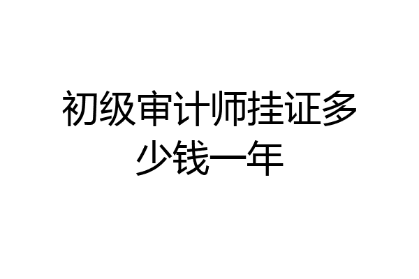 初级审计师挂证多少钱一年