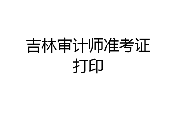 吉林审计师准考证打印