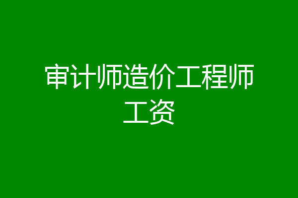 审计师造价工程师工资