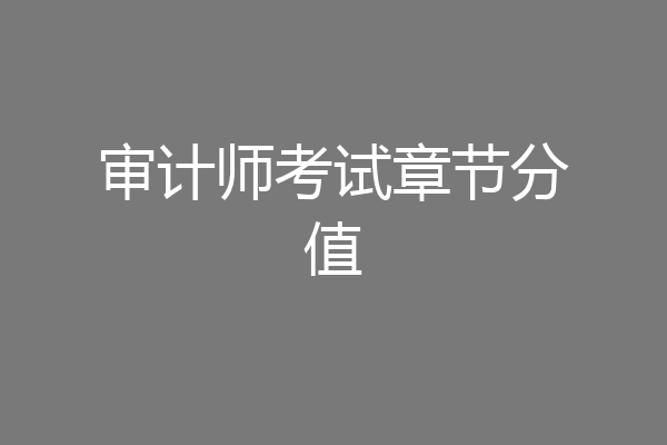 审计师考试章节分值
