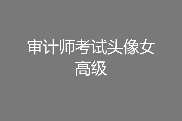 审计师考试头像女高级