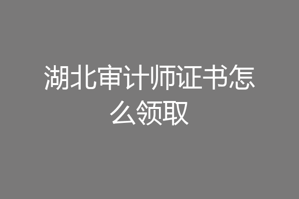 湖北审计师证书怎么领取