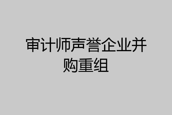 审计师声誉企业并购重组