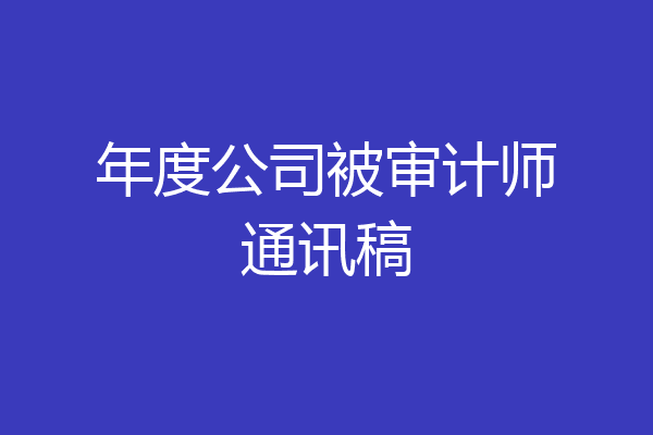 年度公司被审计师通讯稿