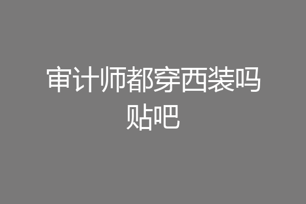 审计师都穿西装吗贴吧