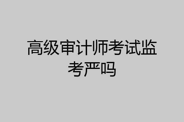 高级审计师考试监考严吗