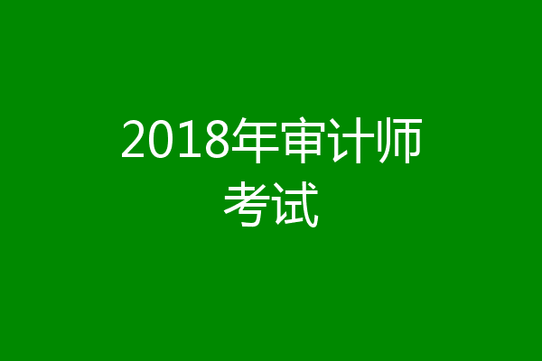 2018年审计师考试