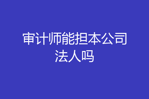 审计师能担本公司法人吗