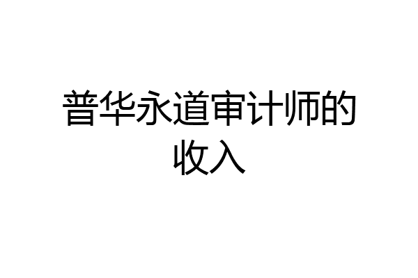 普华永道审计师的收入