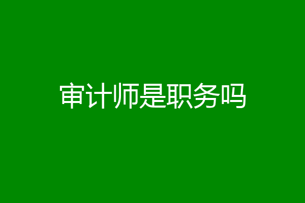 审计师是职务吗