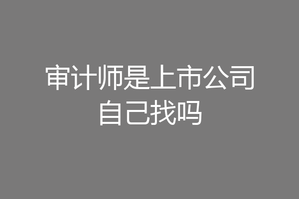审计师是上市公司自己找吗