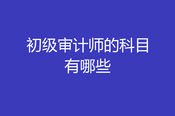 初级审计师的科目有哪些