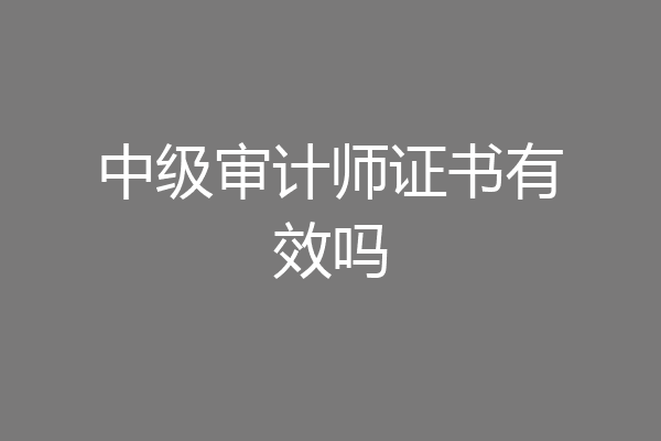 中级审计师证书有效吗