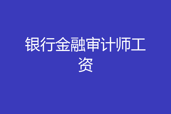 银行金融审计师工资