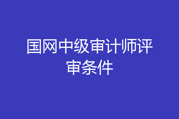 国网中级审计师评审条件